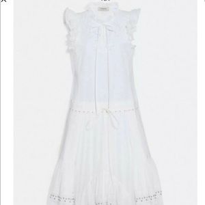 Coach Cotton Prairie Dress Metal Studs Ruffles